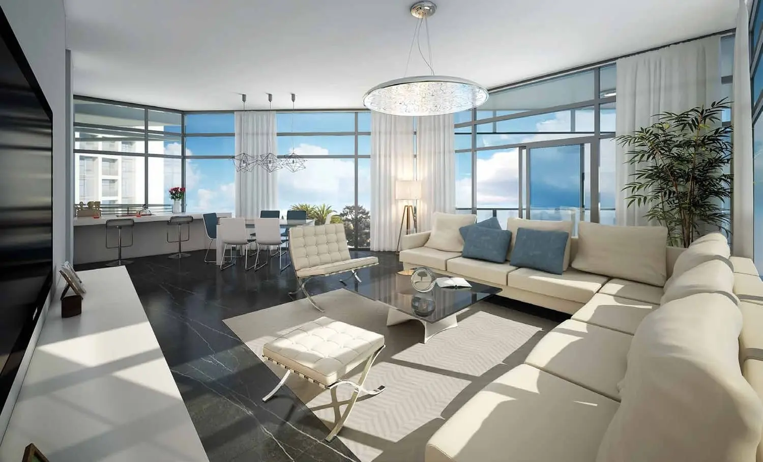 Private balcony with scenic views of Saadiyat Island and surrounding greenery at Park View.