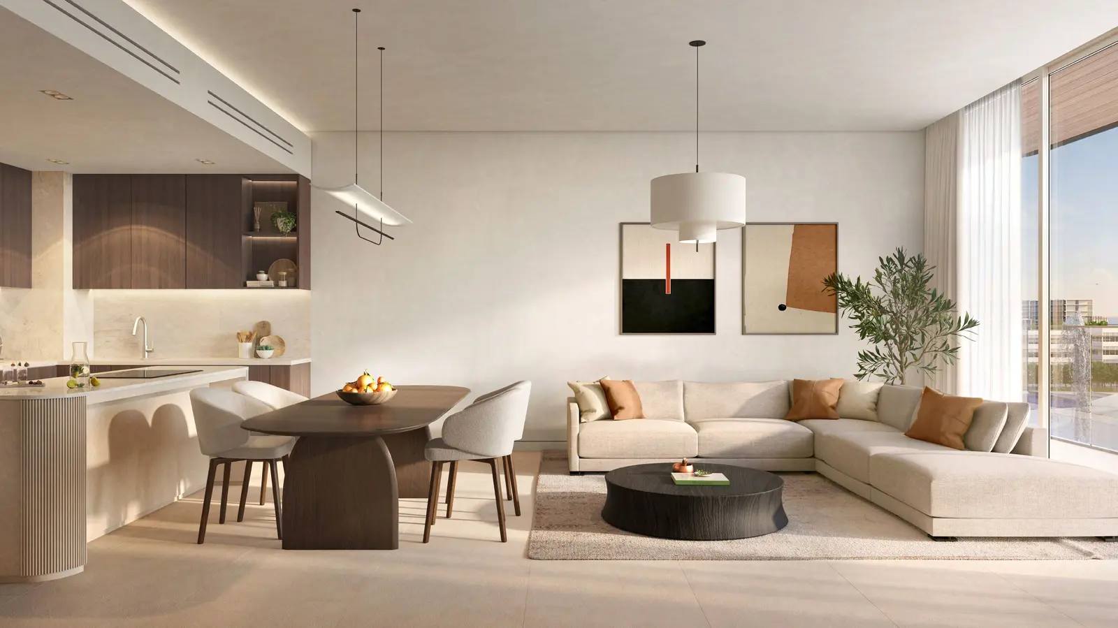 Luxury kitchen with built-in appliances at The Source II apartments, Saadiyat Grove.jpg