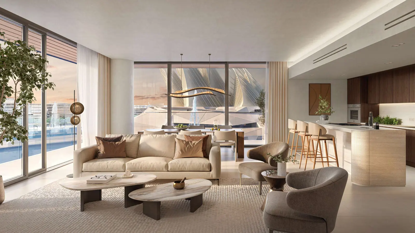 Open-plan living room with modern design at The Source II, Saadiyat Grove, Abu Dhabi.jpg